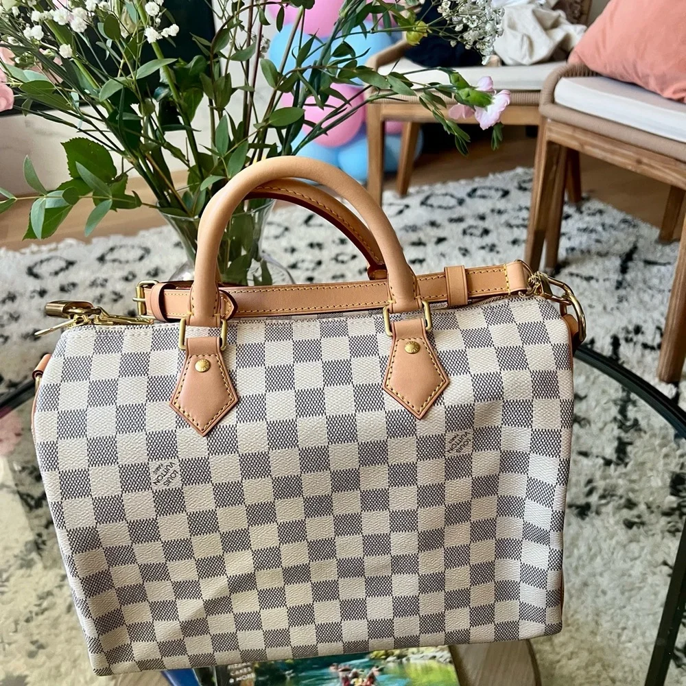 Speedy 30 Damier Azur Bandolier Louis Vuitton - Picture 3 of 12